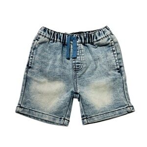 7 For All Mankind Blue Denim Shorts Elastic Waistband